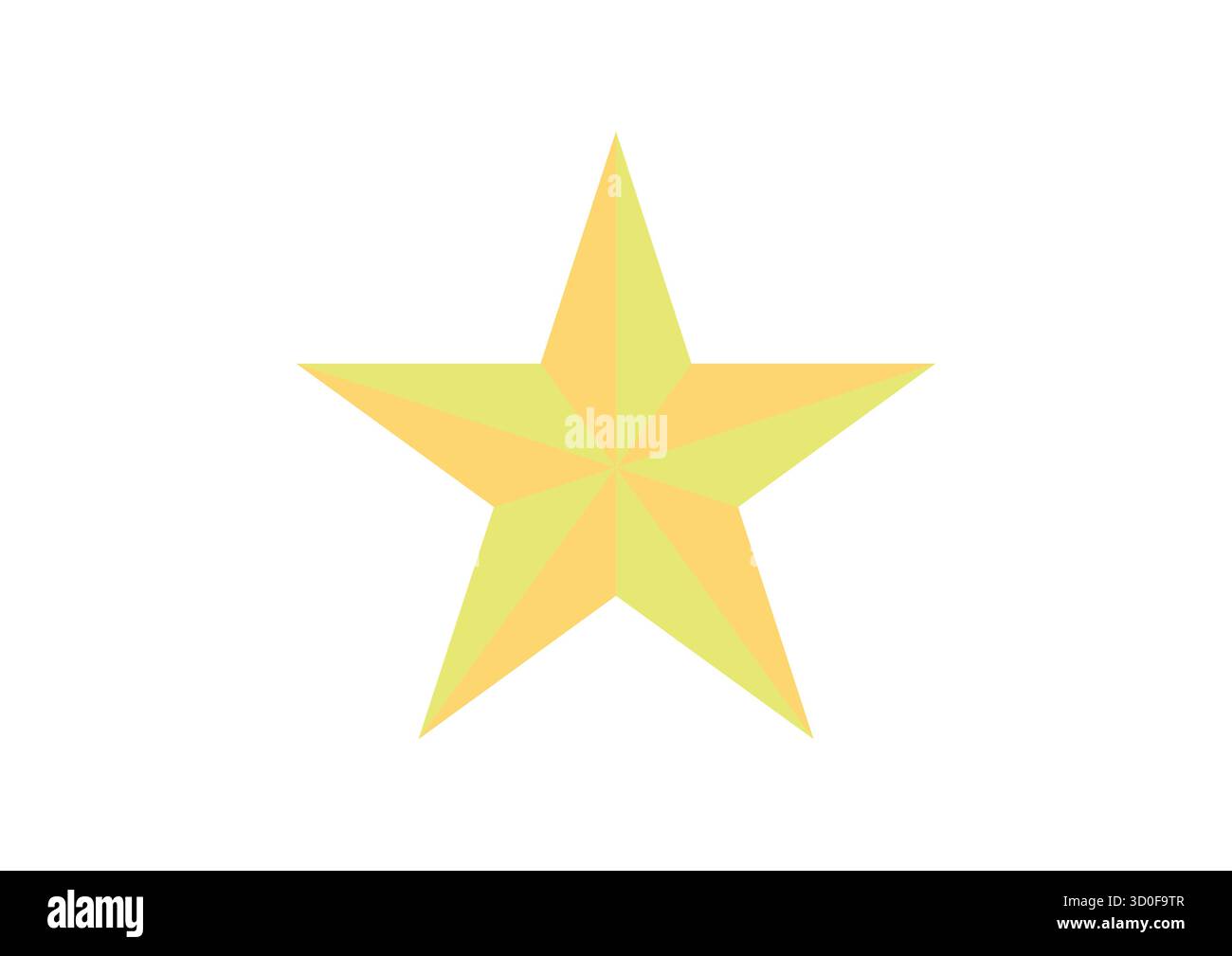 Icône étoile orange jaune – conception symétrique de segment divisé. Forme d'étoile orange jaune. Symbole de puissance nominale. Étoile orange jaune isolée sur blanc Illustration de Vecteur