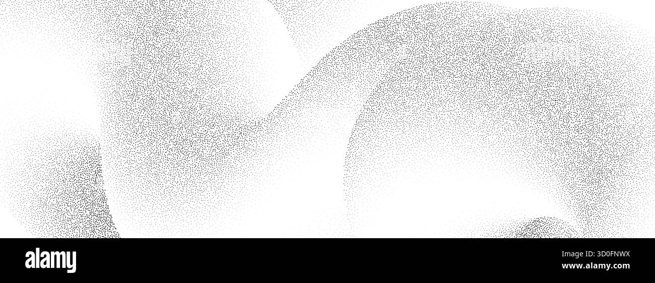 Texture sableuse ondulée pointillée. Fond d'onde de gradient courbe en pointillés. Fond d'écran grunge Gritty Noise dot de travail avec des particules, des granulés, des taches. Superposition vectorielle abstraite d'arrière-plan à grain demi-teinte Illustration de Vecteur