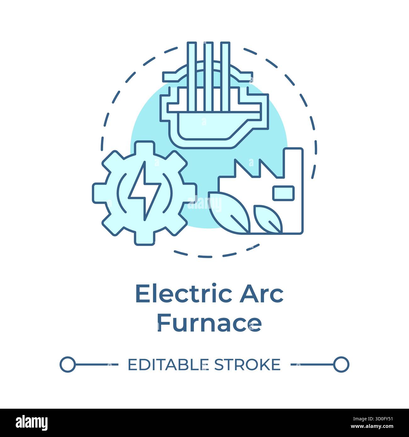Icône de concept bleu doux de four à arc électrique Illustration de Vecteur