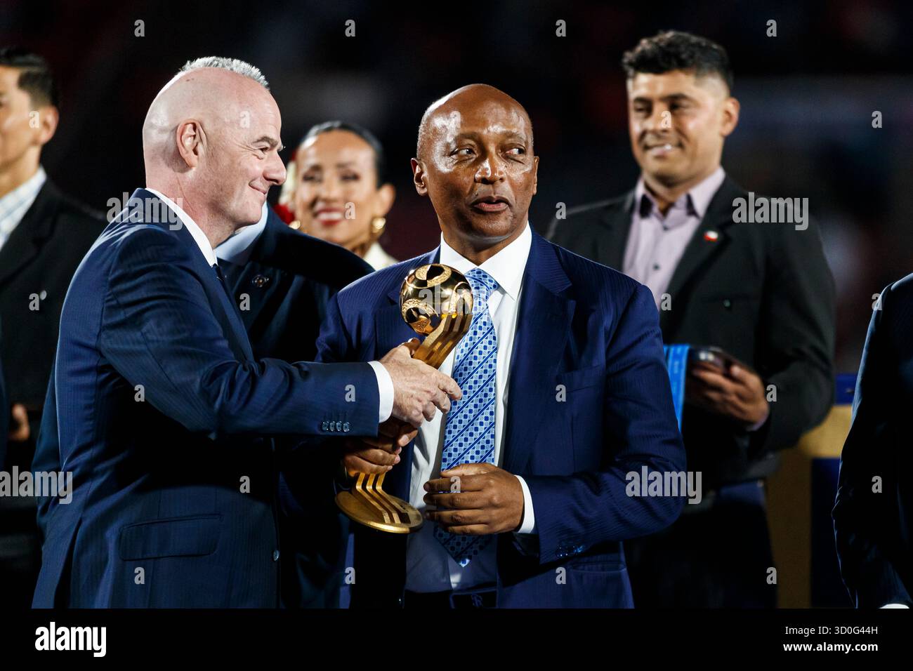 Santiago, Chili - 19 octobre : Gianni Infantino, président de la FIFA, et Patrice Motsepe, vice-président de la FIFA et président de la CAF, lors du C mondial U20 de la FIFA Banque D'Images