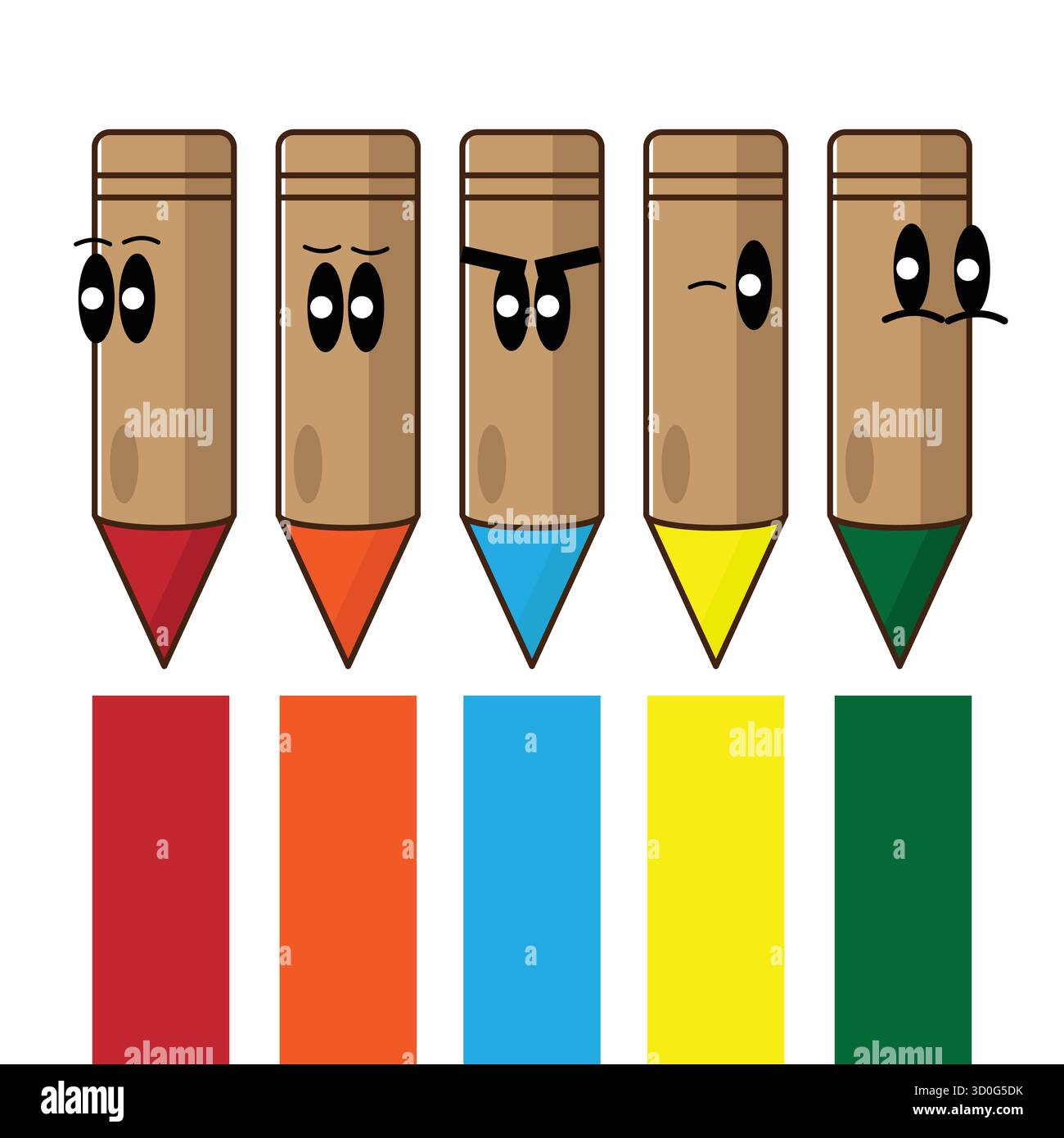 Un ensemble coloré et créatif de crayons vectoriels, symbolisant l'art, l'éducation et l'imagination. Idéal pour le matériel scolaire, la papeterie branding, ou creati Illustration de Vecteur