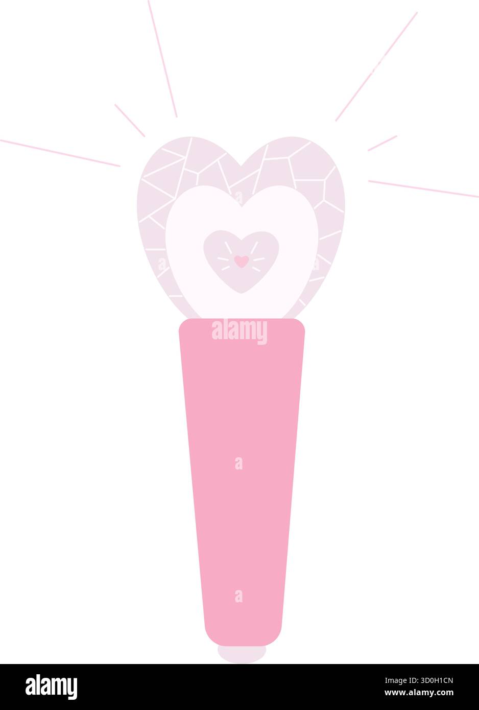 K pop microphone rose pastel en forme de coeur cristal pour karaoké ou chant vocal. Illustration de Vecteur