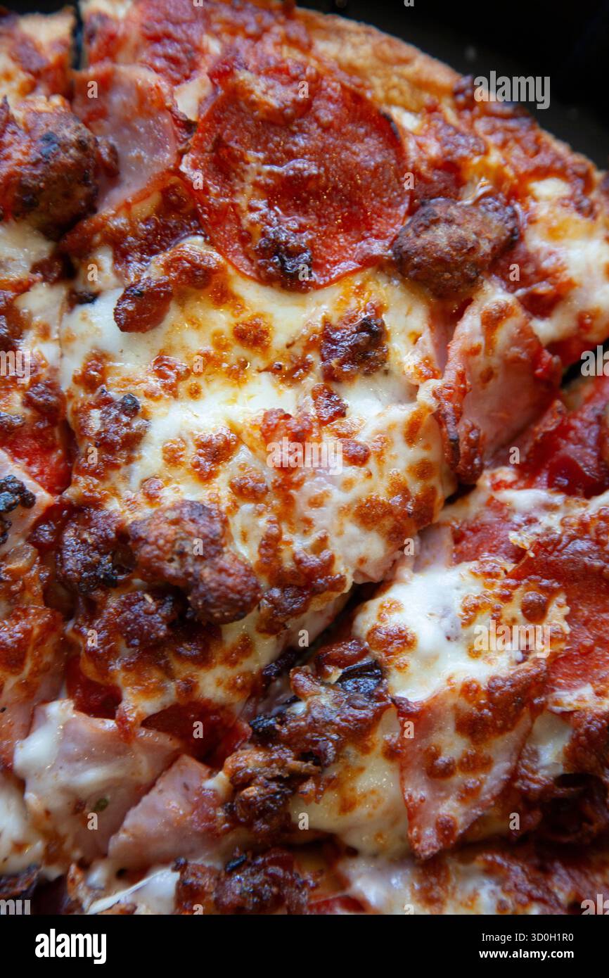 Pepperoni Pizza photos en gros plan Banque D'Images