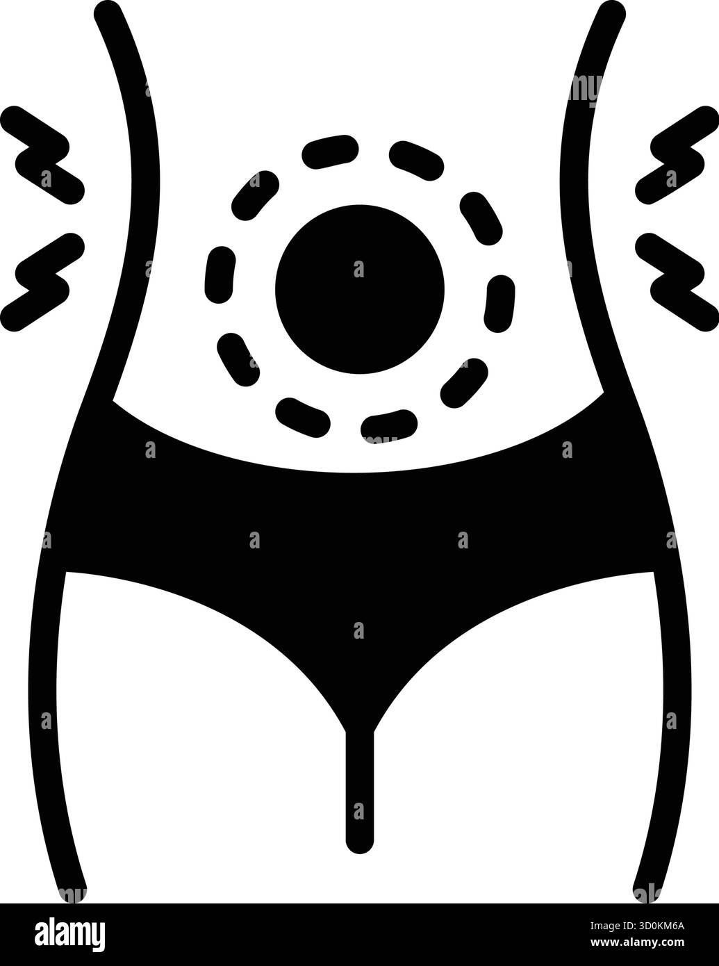 Icône pour l'inconfort du ventre, ventre Illustration de Vecteur