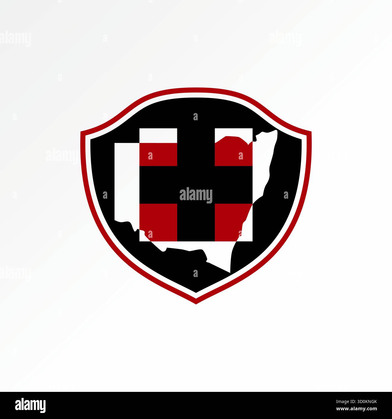 Nouvelles-Galles du Sud cartes avec plus bouclier médical soins de santé urgence australie logo design concept graphique créatif vecteur premium image stock top vente Illustration de Vecteur