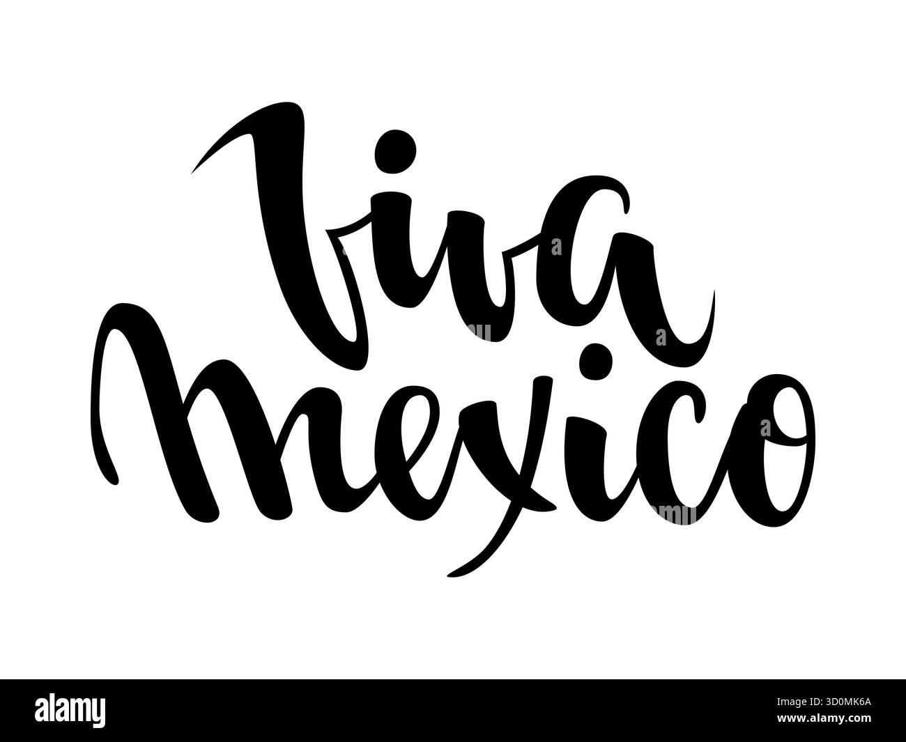 Viva Mexico. Phrase de lettrage dessinée à la main isolée sur fond blanc. Élément de conception pour la publicité, affiche, annonce, invitation, fête Illustration de Vecteur