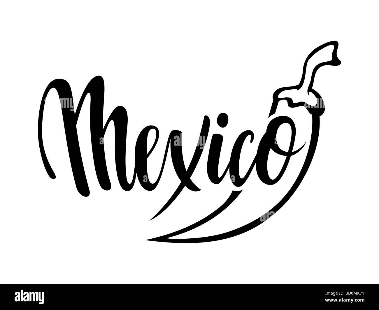 Viva Mexico. Phrase de lettrage dessinée à la main isolée sur fond blanc. Élément de conception pour la publicité, affiche, annonce, invitation, fête Illustration de Vecteur