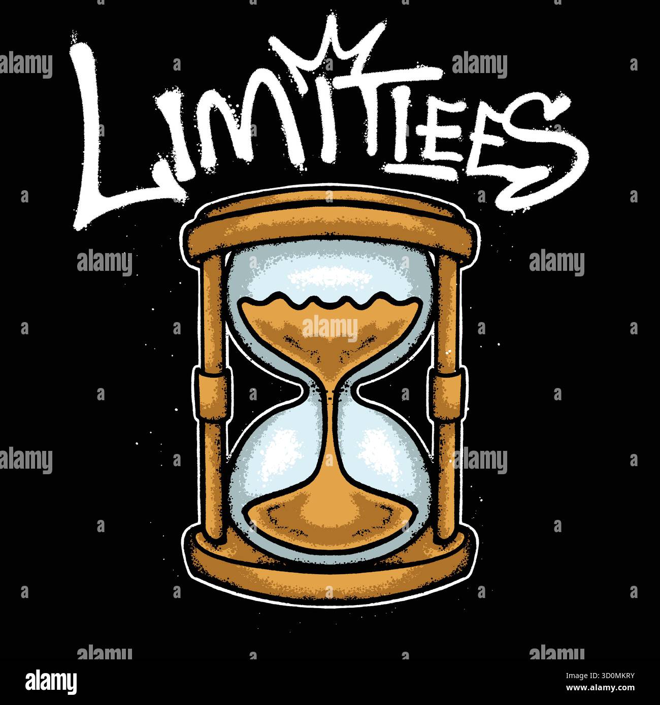 Sablier artistique Urban Streetwear Art Illustration de Vecteur