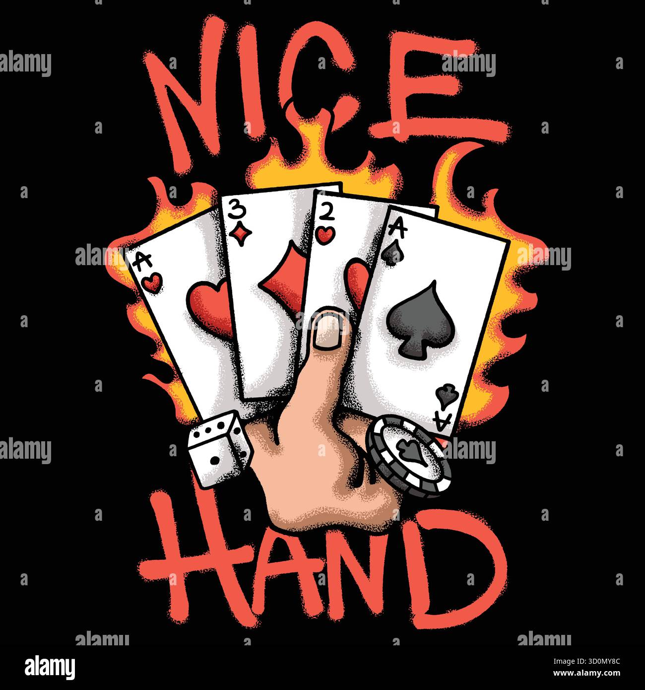 Cartes à jouer pour l'illustration streetwear Illustration de Vecteur