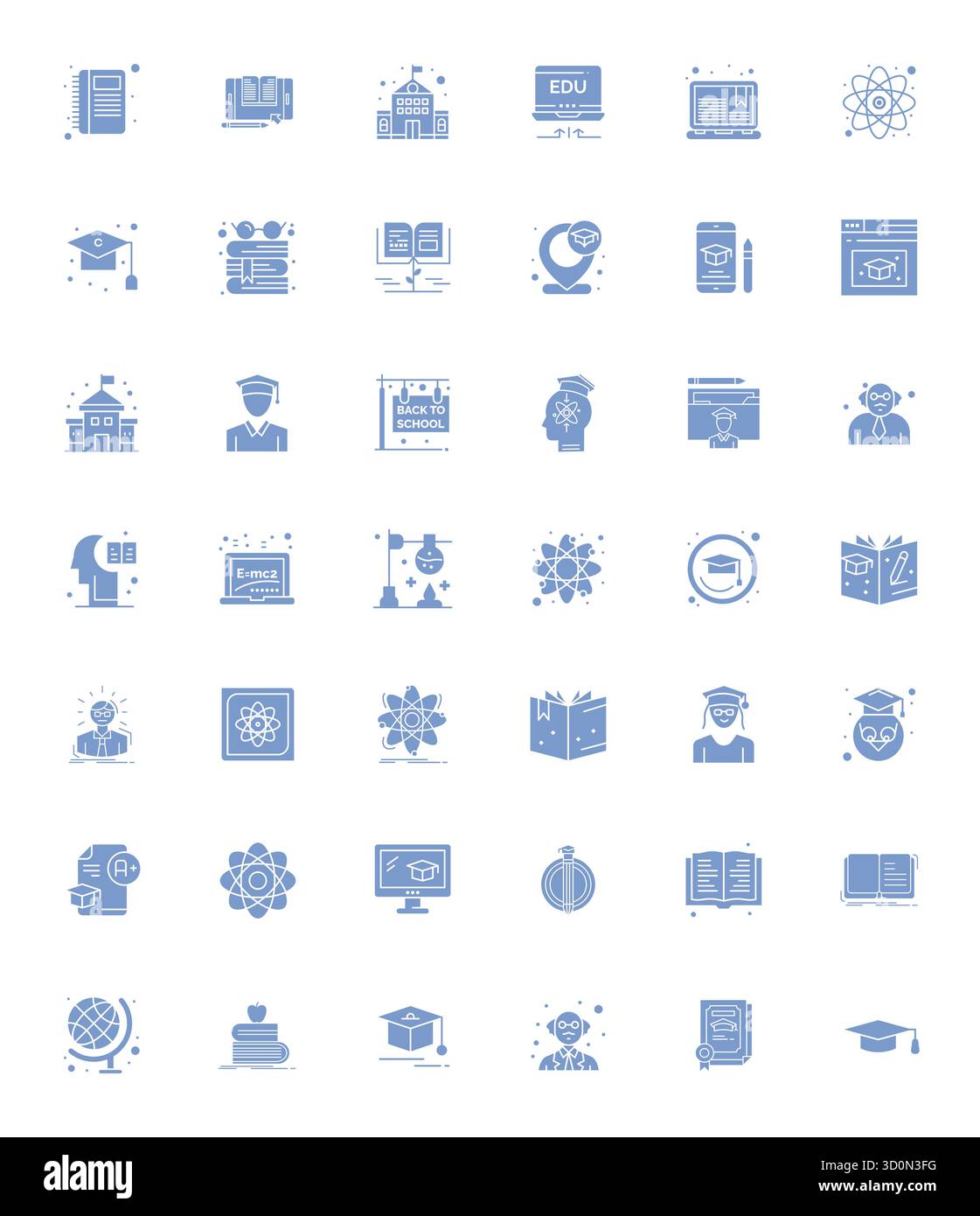 Un ensemble polyvalent de 42 icônes vectorielles alignées Filled Pixel axées sur l'Université, livré dans un format 64x64 net idéal pour les applications mobiles et Web. Illustration de Vecteur