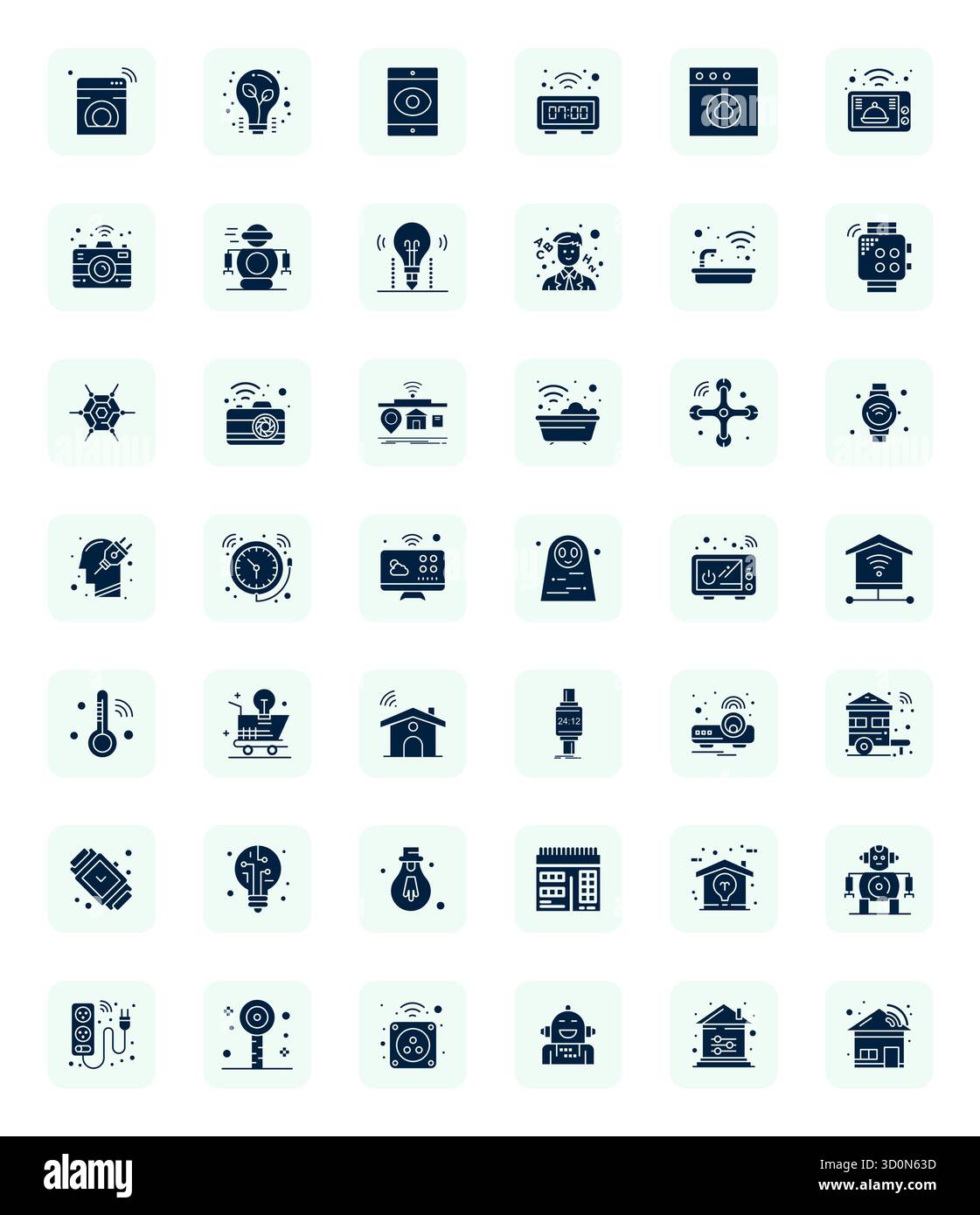 Ce pack d'icônes vectorielles intelligentes comprend 42 designs remplis au format 128x128 pixels alignés, parfait pour améliorer les interfaces numériques. Illustration de Vecteur