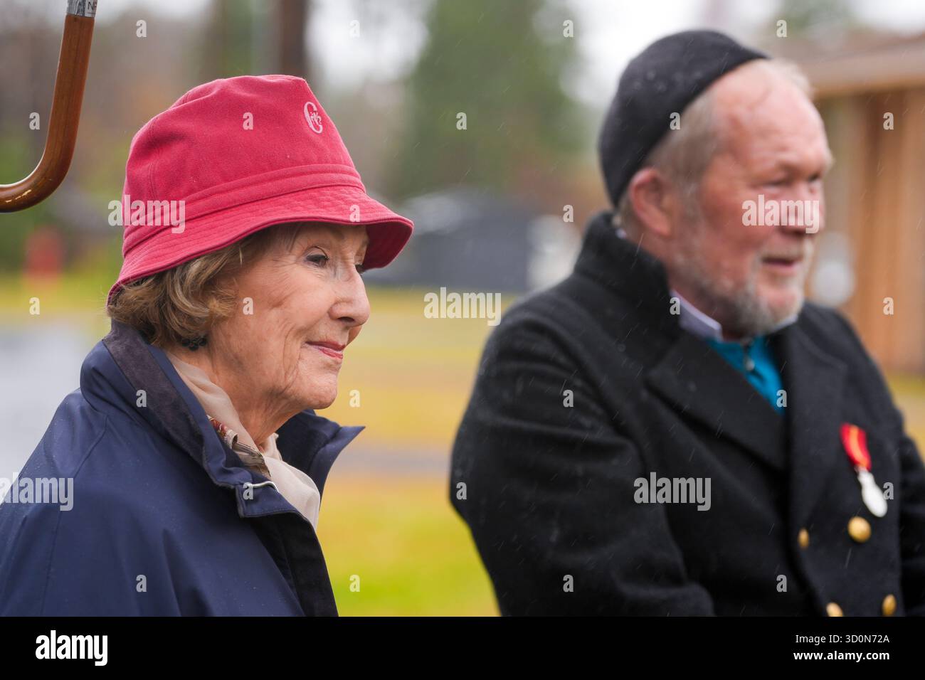 Svullrya 20251024. La reine Sonja visite le musée Norsk skogfinsk à Svullrya. Photo : Terje Pedersen / NTB ce texte est traduit automatiquement Banque D'Images