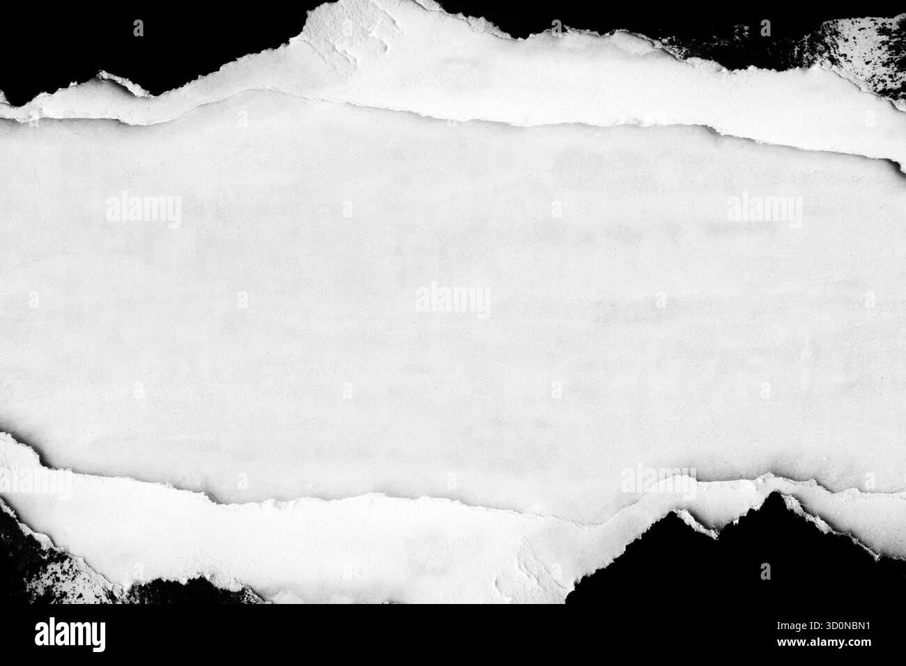 Vieux déchiré déchiré noir et blanc affiches de mouche blanc textures arrière-plans grunge froissé papier froissé vintage affiches collage espace vide. Gros plan. Banque D'Images