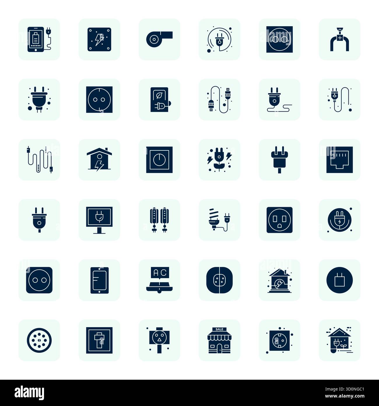 Ultime collection de 36 icônes vectorielles représentant Outlet en esthétique remplie, optimisée avec la résolution Retina Ready Pixel alignée pour un maximum impac Illustration de Vecteur