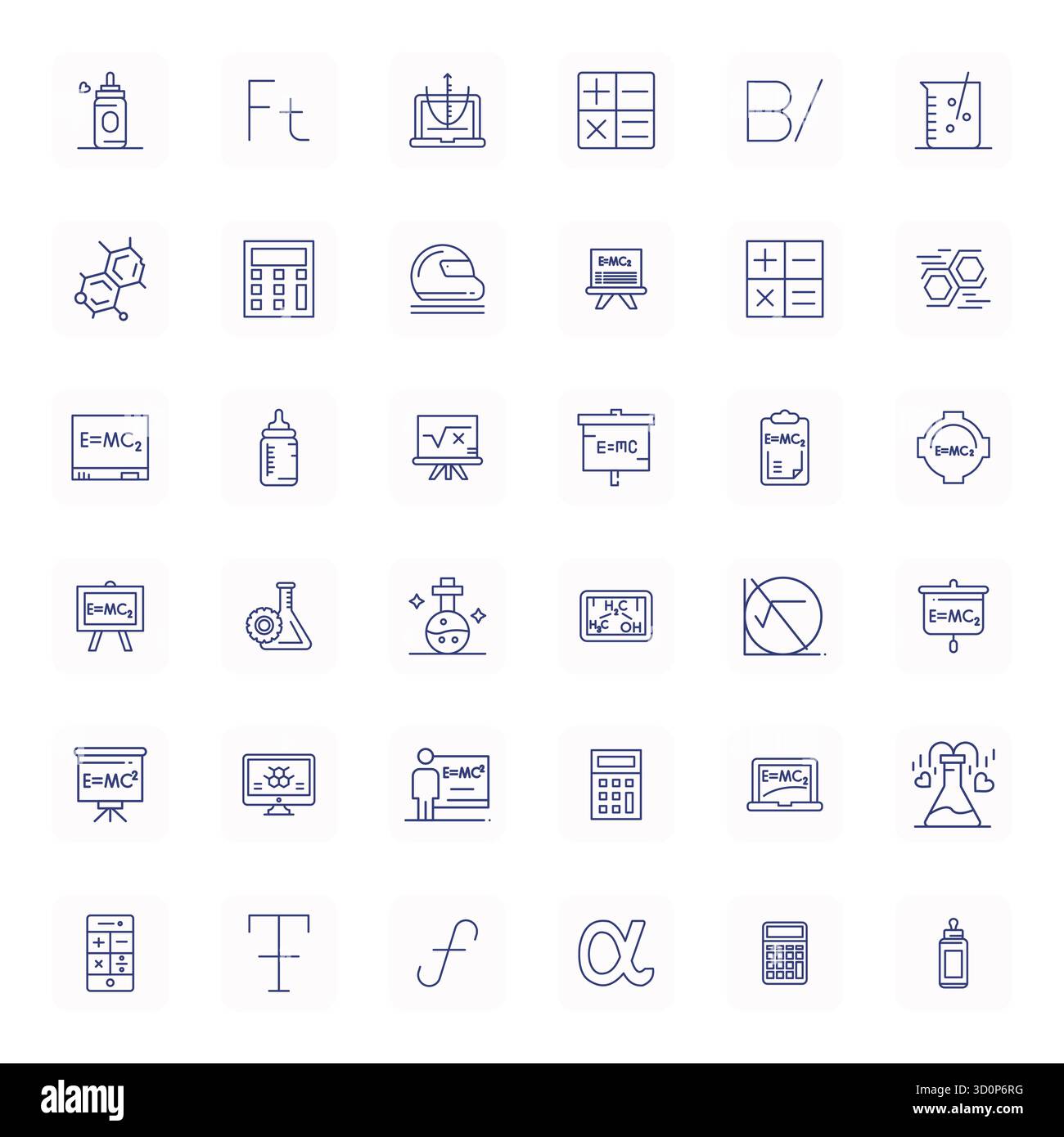 Icônes vectorielles 36 Regular Bold Outline conçues avec précision pour Formula, conçues à une résolution alignée de 64x64 pixels pour une clarté et un scalabil exceptionnels Illustration de Vecteur
