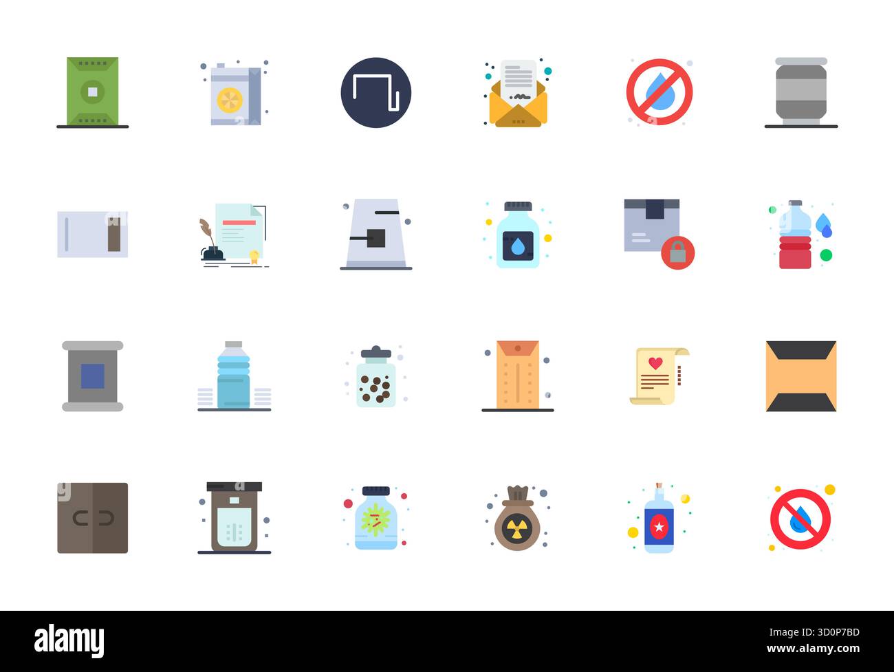 Un ensemble polyvalent de 24 icônes vectorielles optimisées Flat Pixel axées sur Sealed, livré dans un format Retina Ready net idéal pour les applications mobiles et Web Illustration de Vecteur