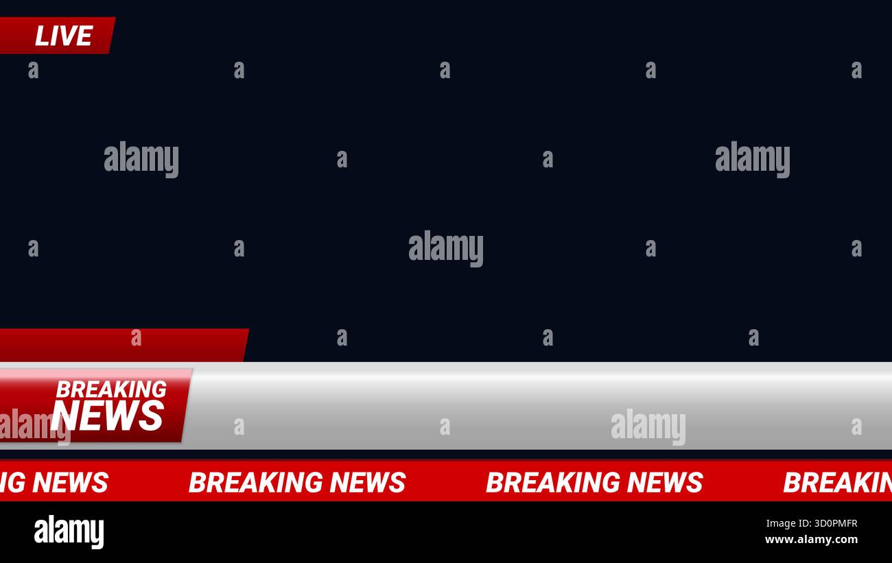 Modèle de diffusion en direct des dernières nouvelles du tiers inférieur Illustration de Vecteur