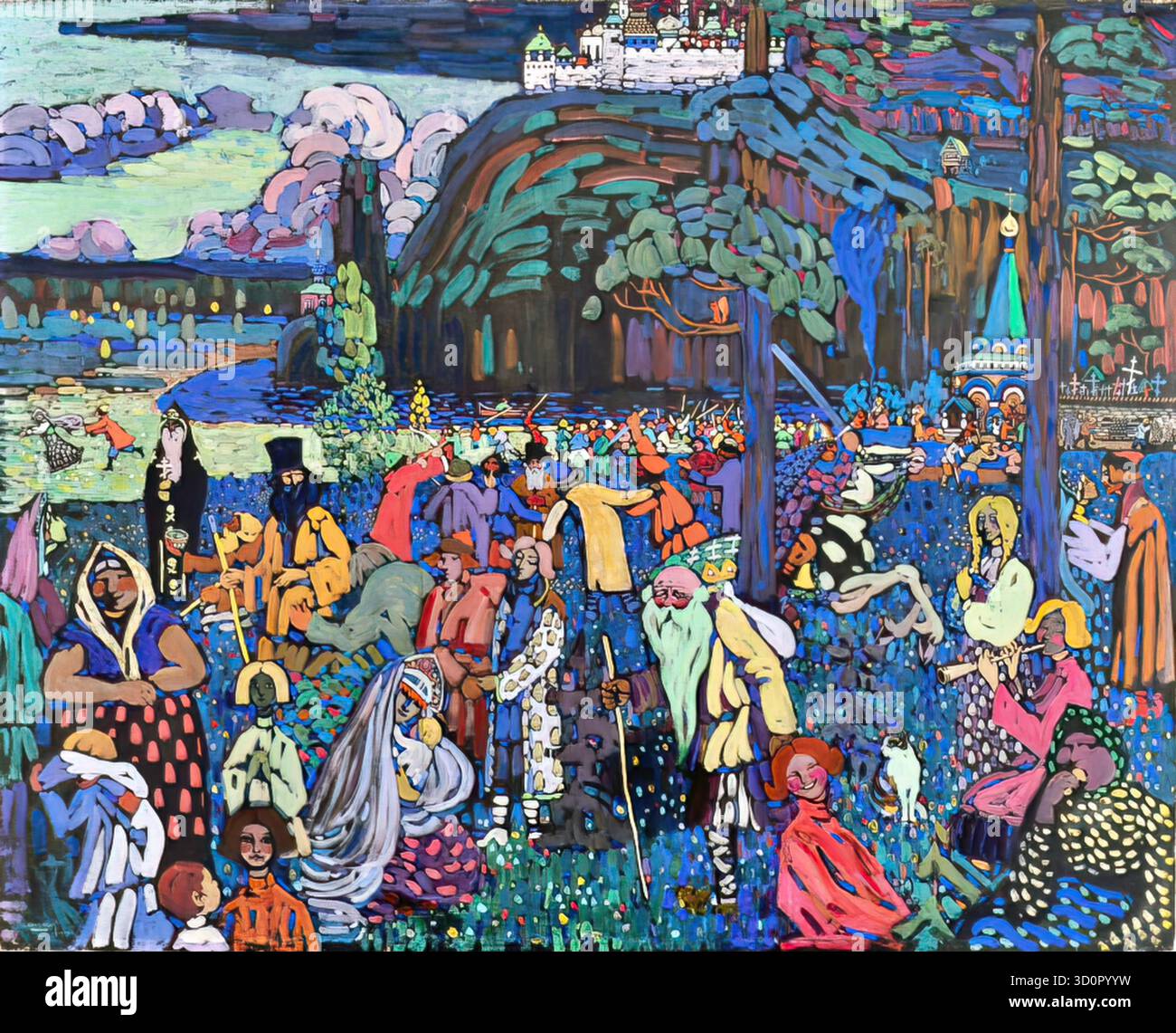 La vie colorée, 1907 de Wassily Kandinsky. Illustration de Vecteur La vie colorée, 1907 de Wassily Kandinsky. Illustration de Vecteur