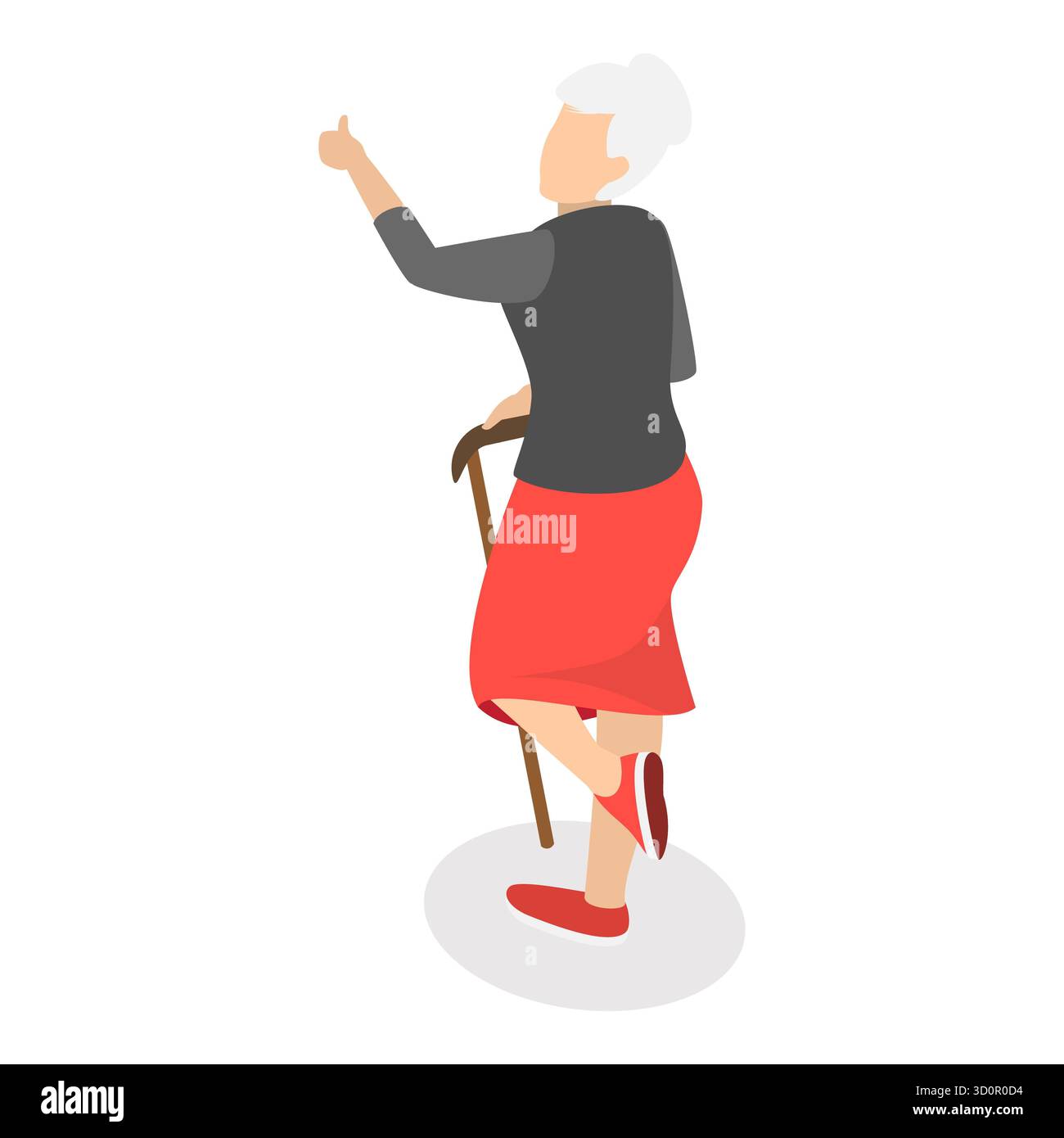 Illustration plate isométrique 3D de Happy Seniors, danseurs à la retraite. Point 2 Banque D'Images