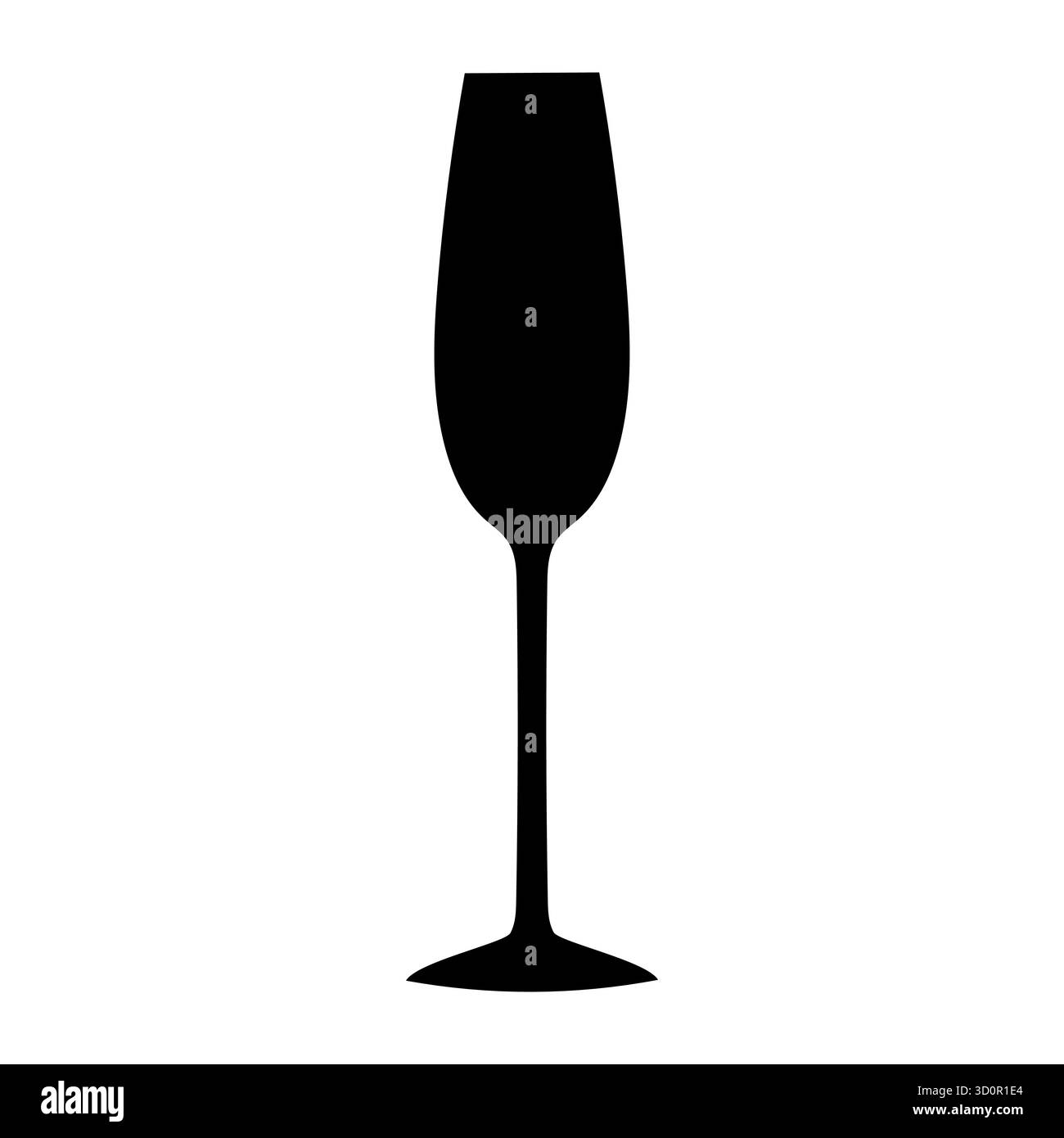La silhouette haute et élancée d'une flûte à champagne se tient seule sur un fond Uni, représentant l'élégance et la célébration. Parfait pour invitation Illustration de Vecteur