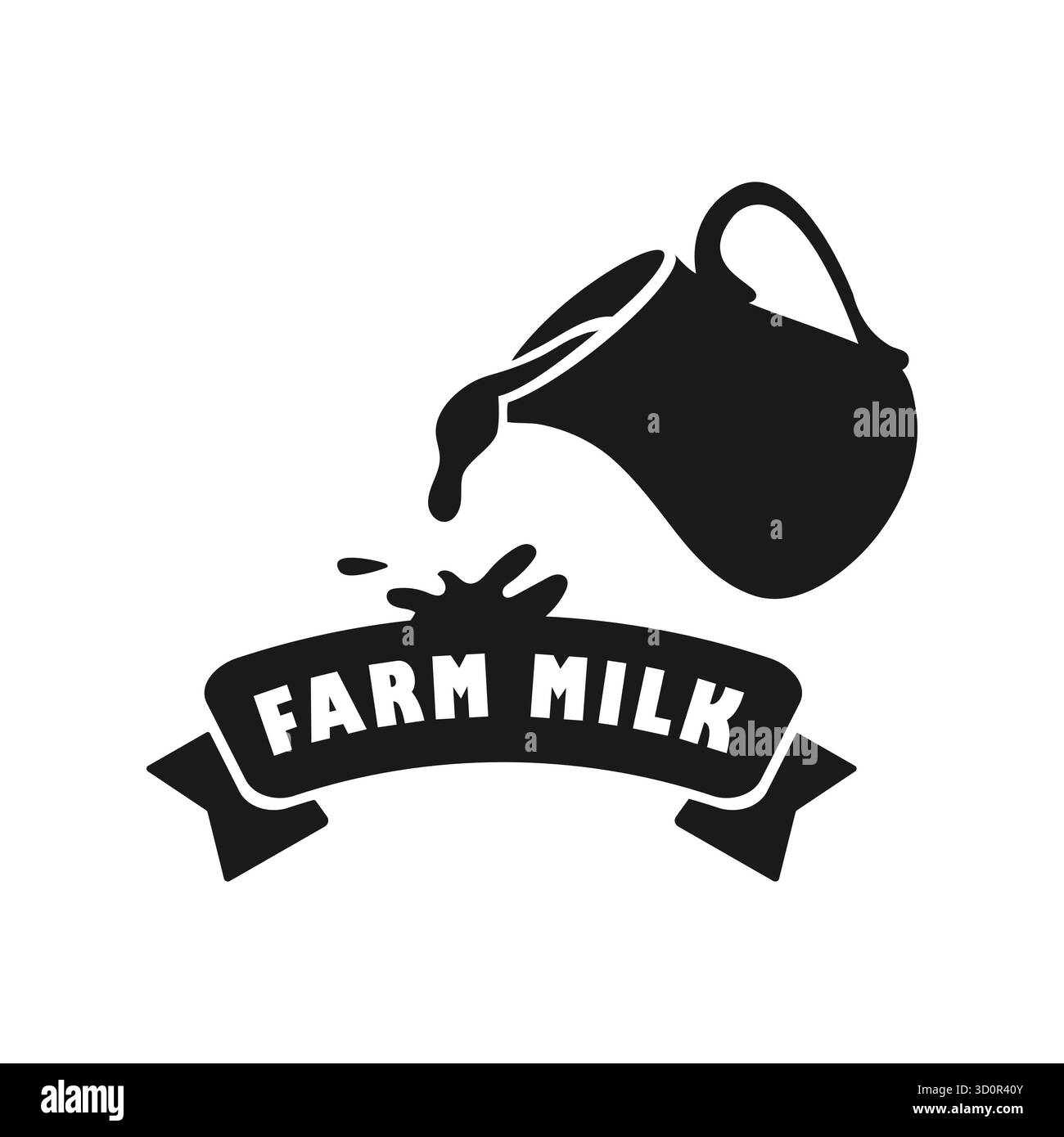 Graphique illustrant l'importance de la conservation de l'environnement. La conception comprend un pichet à lait versant du lait frais, illustrant le lien entre l'agriculture biologique et l'écologie. Illustration de Vecteur