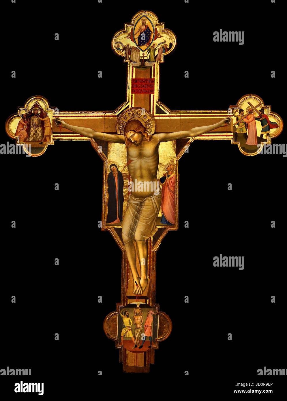 Croix peint avec Christ par Bernardo Daddi 1290-1350 Galerie de l'académie de Florence, Italie Banque D'Images