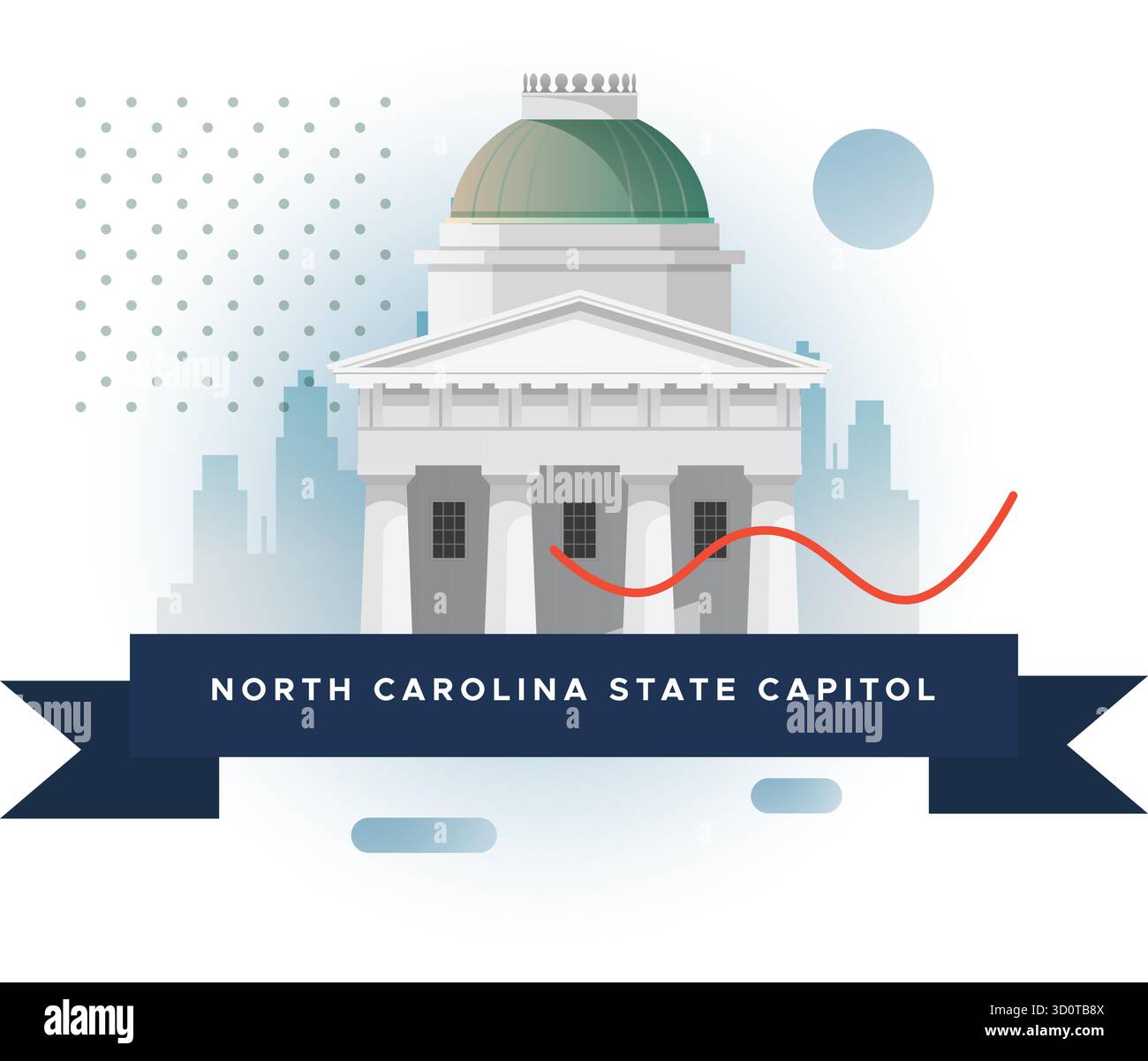 Le Capitole de l'État de Caroline du Nord - Raleigh - illustration en tant que fichier EPS 10 Illustration de Vecteur