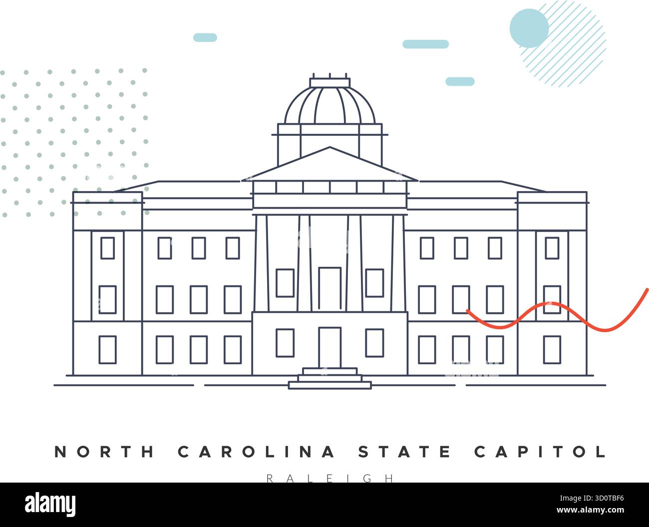 Le Capitole de l'État de Caroline du Nord - Raleigh - illustration en tant que fichier EPS 10 Illustration de Vecteur