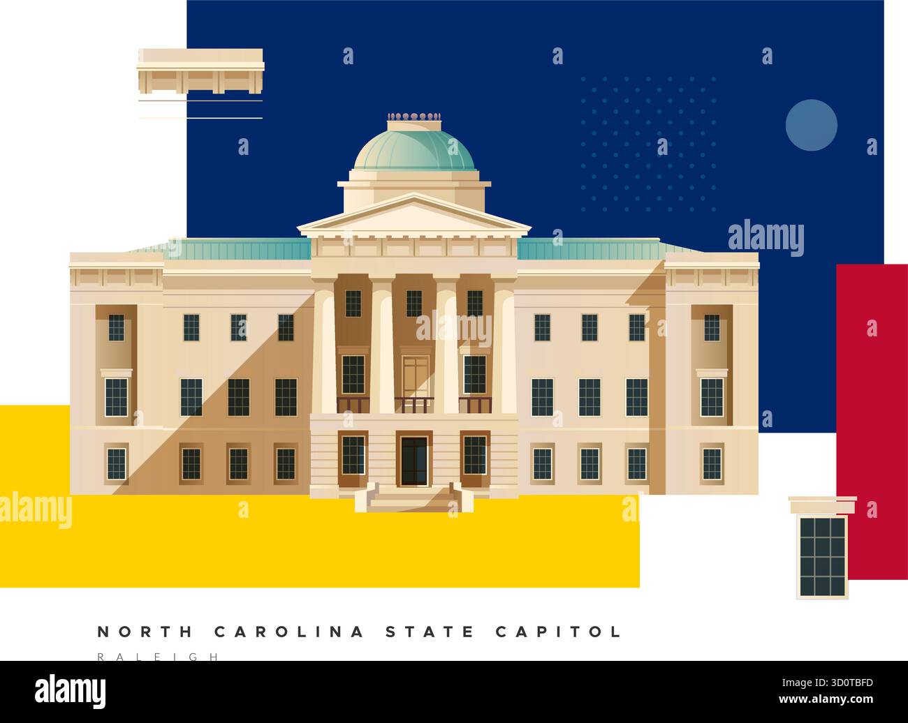 Le Capitole de l'État de Caroline du Nord - Raleigh - illustration en tant que fichier EPS 10 Illustration de Vecteur