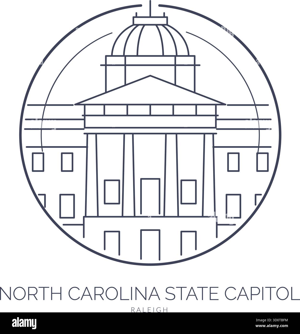 Le Capitole de l'État de Caroline du Nord - Raleigh - illustration en tant que fichier EPS 10 Illustration de Vecteur