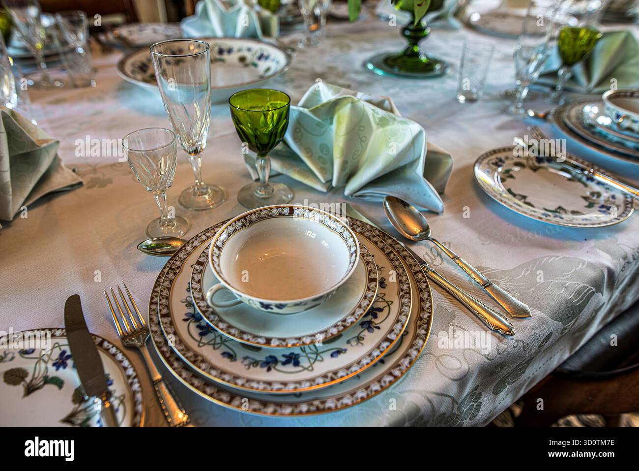 Arrangement de table représentant la fête de Babette, Danemark, 2018 Banque D'Images
