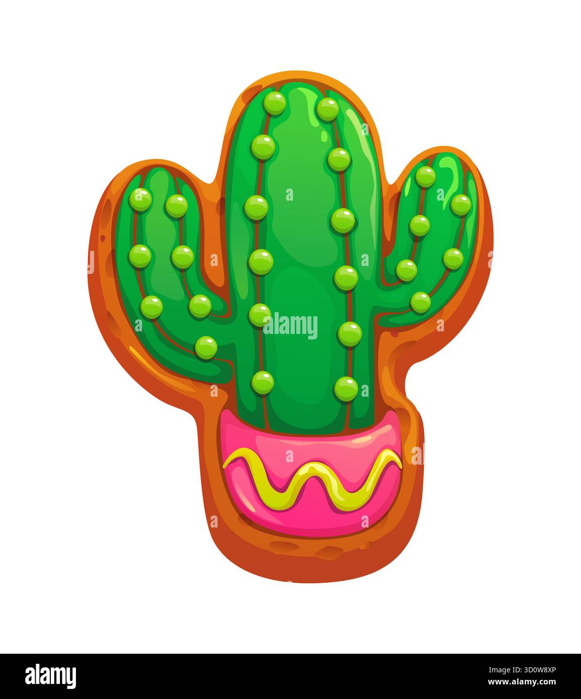 Plante de biscuit de cactus de dessin animé pour le jour des morts Illustration de Vecteur