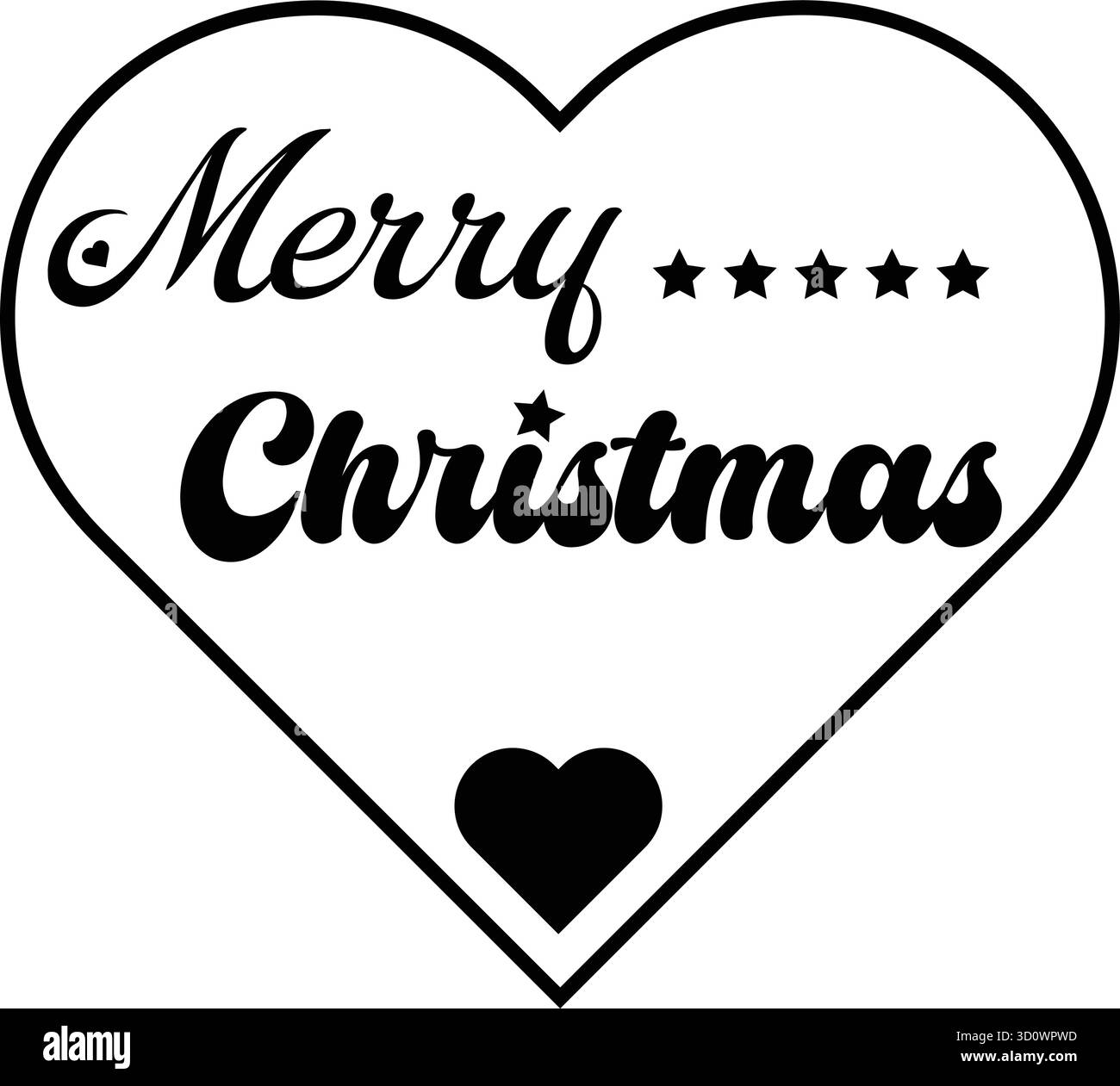 Conception de typographie festive joyeux noël en rouge et vert avec des éléments décoratifs sur blanc Illustration de Vecteur