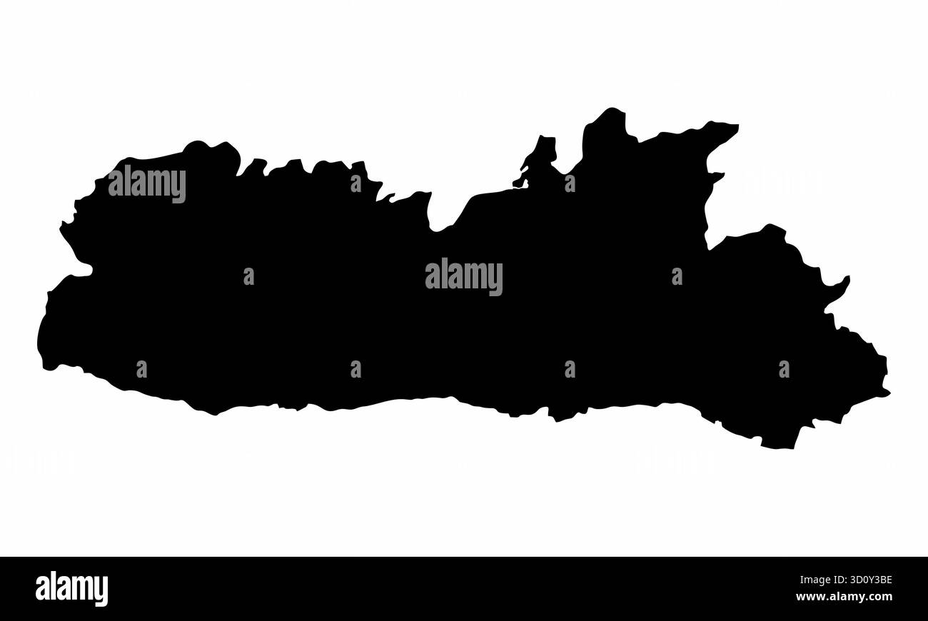 Carte de silhouette de Meghalaya isolé sur fond blanc, Inde Illustration de Vecteur