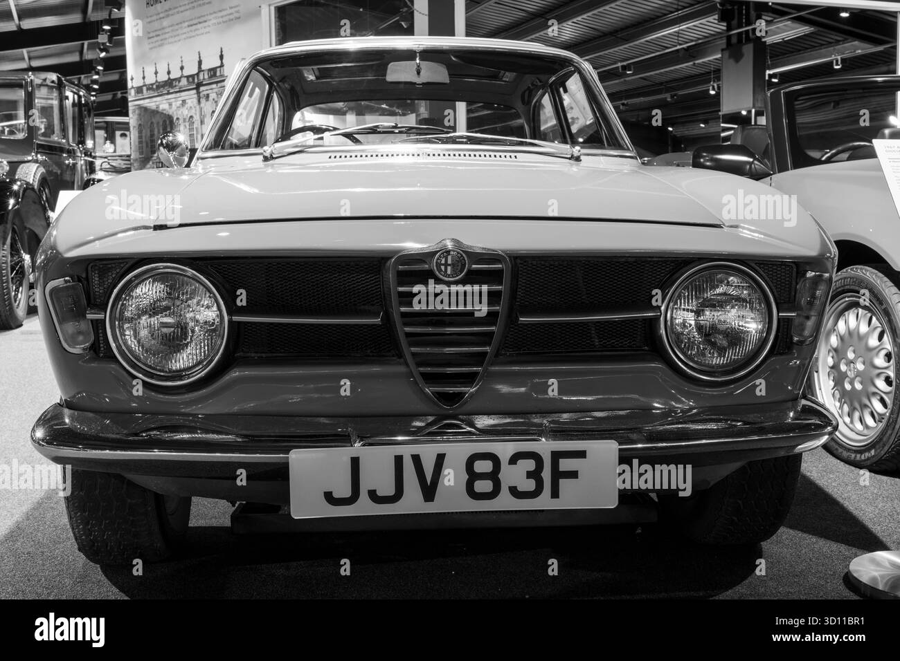 Sparkford.Somerset.United Kingdom.12 janvier 2025.une Alfa Romeo Giulia Sprint GT de 1967 est exposée au Haynes Motor Museum de Somerset Banque D'Images
