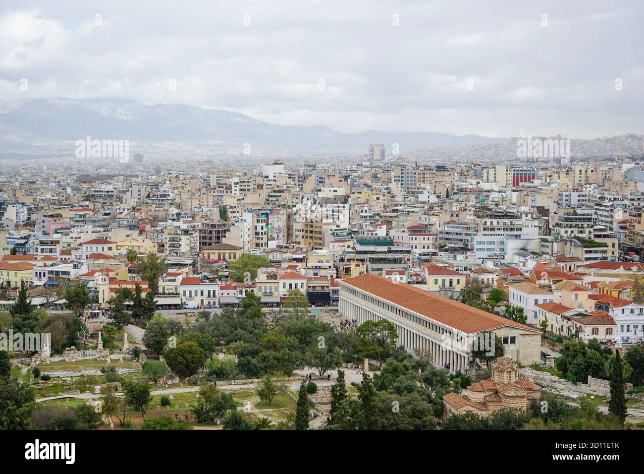 Athènes vue de Areopagus Hill, Grèce Banque D'Images