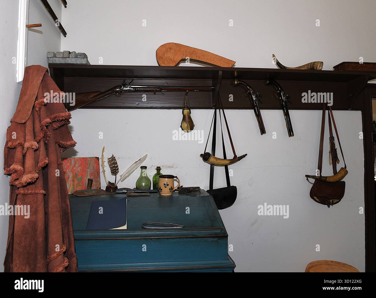 L'armurier à Colonial Williamsburg. Banque D'Images