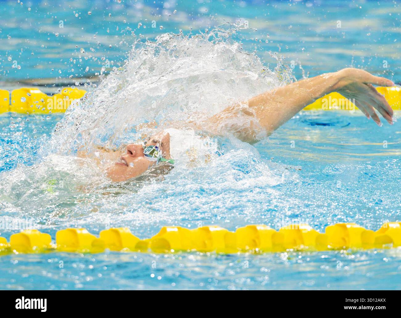Toronto, Canada. 25 octobre 2025. Kaylee McKeown, de l'Australie, participe à la finale du 200 m dos féminin à la Coupe du monde de natation aquatique 2025 à Toronto, Canada, le 25 octobre 2025. Crédit : Zou Zheng/Xinhua/Alamy Live News Banque D'Images