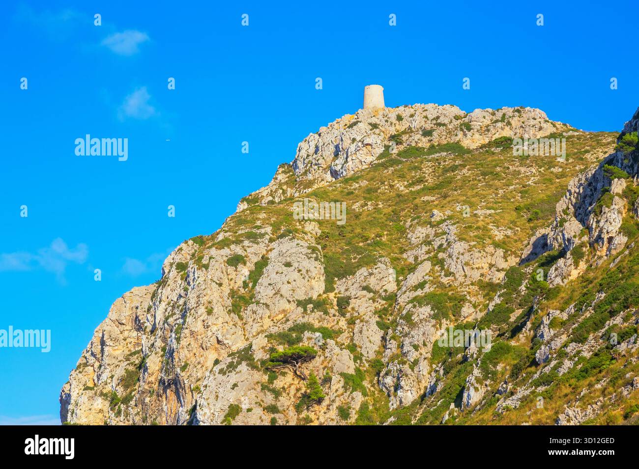 Vieille tour de Talayot de Almallutx, Cap de Formentor, Majorque (Mallorca), îles Baléares, Espagne ; Europe Banque D'Images