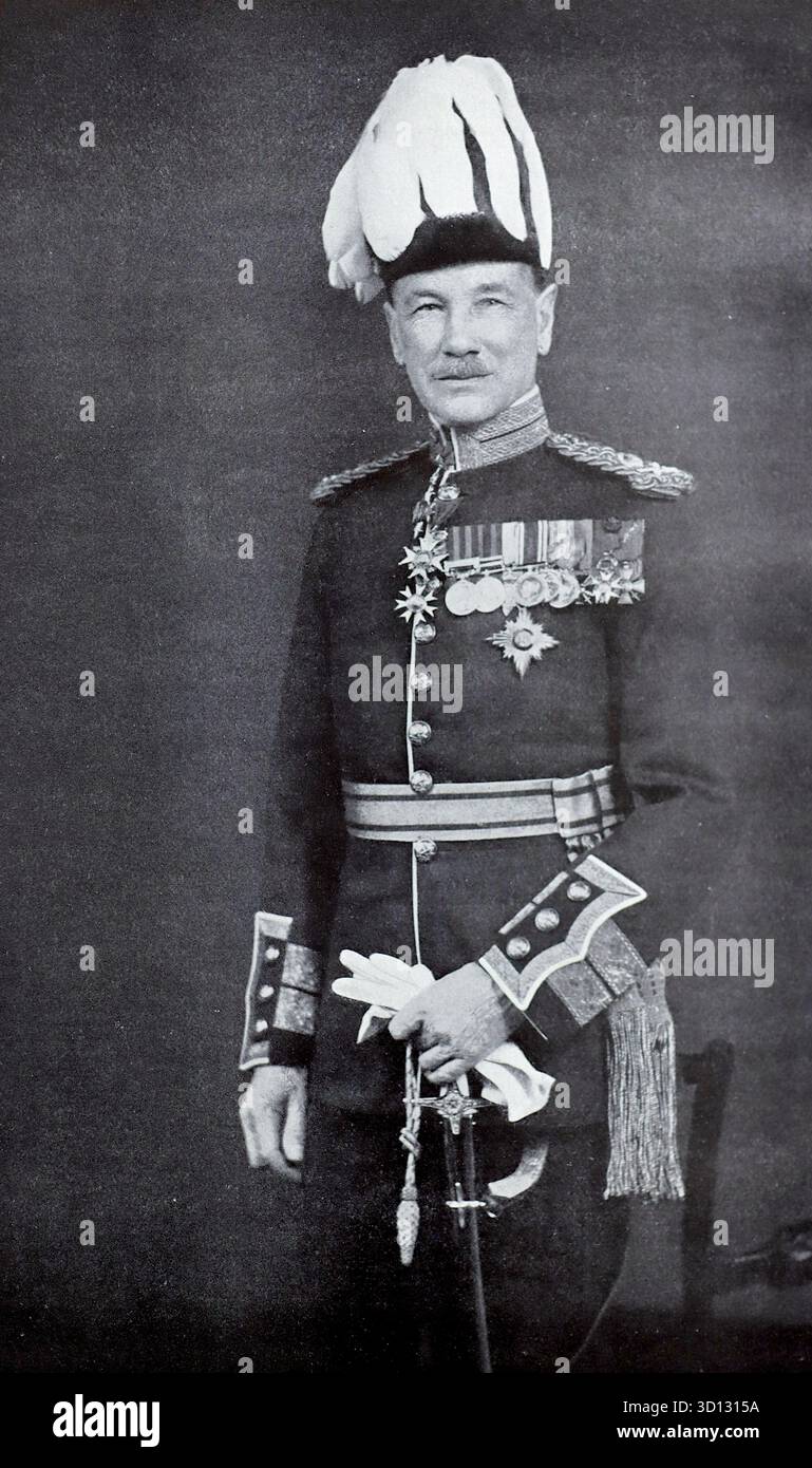 Major général Sir Thomas O. Marden, colonel du Welch Regiment, 1920. Montré en uniforme de cérémonie avec des médailles. Photographie originale de J. Russell and sons. D'après une image imprimée publiée en 1932 par Western mail et Echo Ltd sous le titre : The History of the Welch Regiment. Banque D'Images