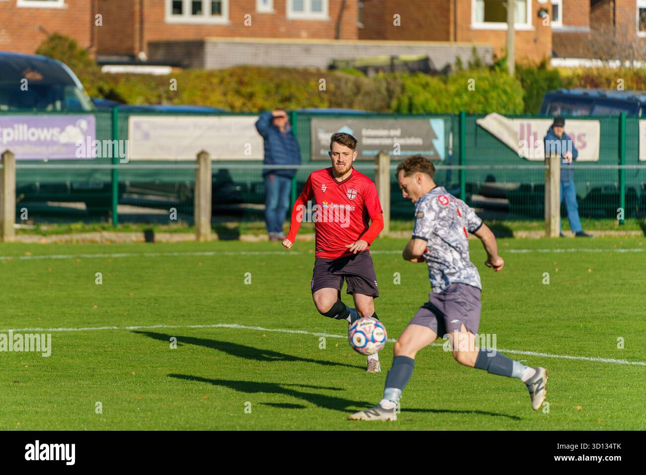 Stockport, Royaume-Uni. 25 octobre 2025. Stockport Georgians FC vs Market Drayton Town FC, dans la North West Counties Football League First Division South Credit : Adam Edwards/Alamy Live News Banque D'Images