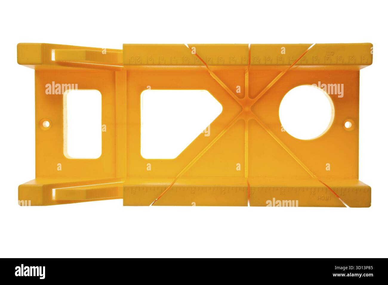 Boîte à onglets en plastique jaune pour des angles lisses Banque D'Images
