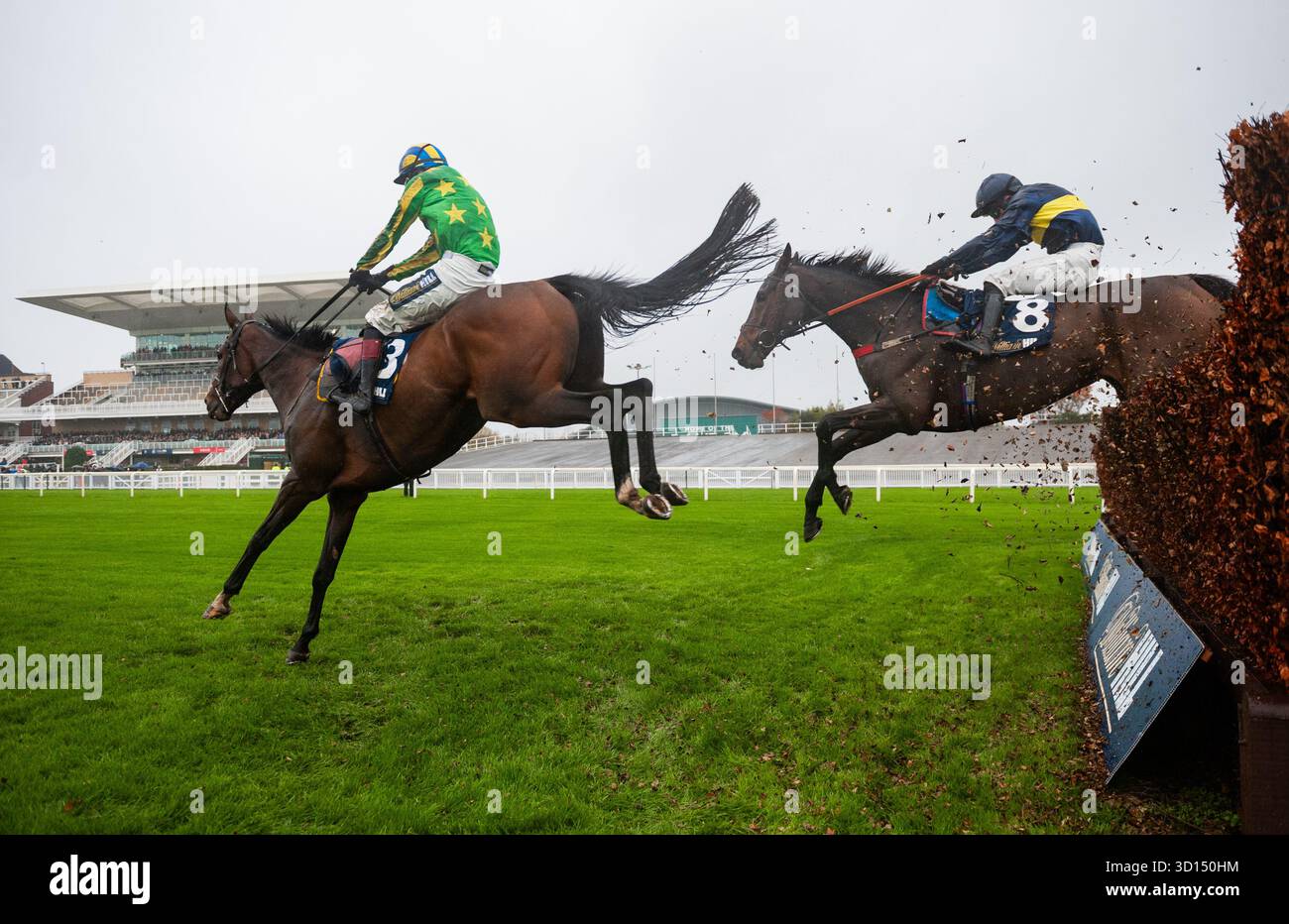 Liverpool, Royaume-Uni. Dimanche 26 octobre 2025. Torn and effiloché et Sam Twiston-Davies remportent le William Hill Vieux Lion Rouge Veterans' handicap Chase pour l'entraîneur Nigel & Willy Twiston-Davieset la propriétaire Mme Caroline Beresford-Wylie. Crédit JTW Equine images / Alamy Live News Banque D'Images