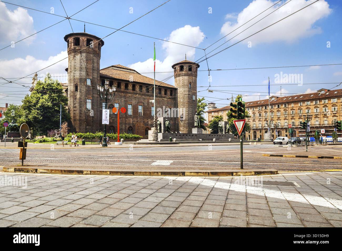 Turin, Italie - 08 juillet 2016 : Palais Madama Palazzo Madama sur la Piazza Castello dans le centre de Turin Banque D'Images