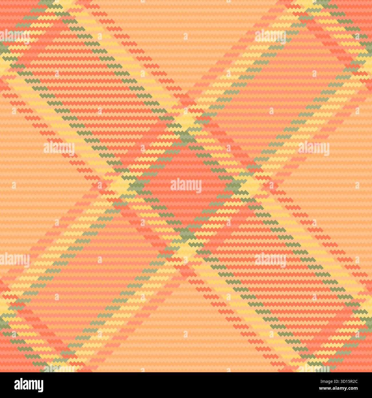Fond de vérification de texture pure, textile sans couture de motif de designer. Tissu de tartan vecteur plaid de salle à manger dans la palette de couleurs orange et rouge. Illustration de Vecteur
