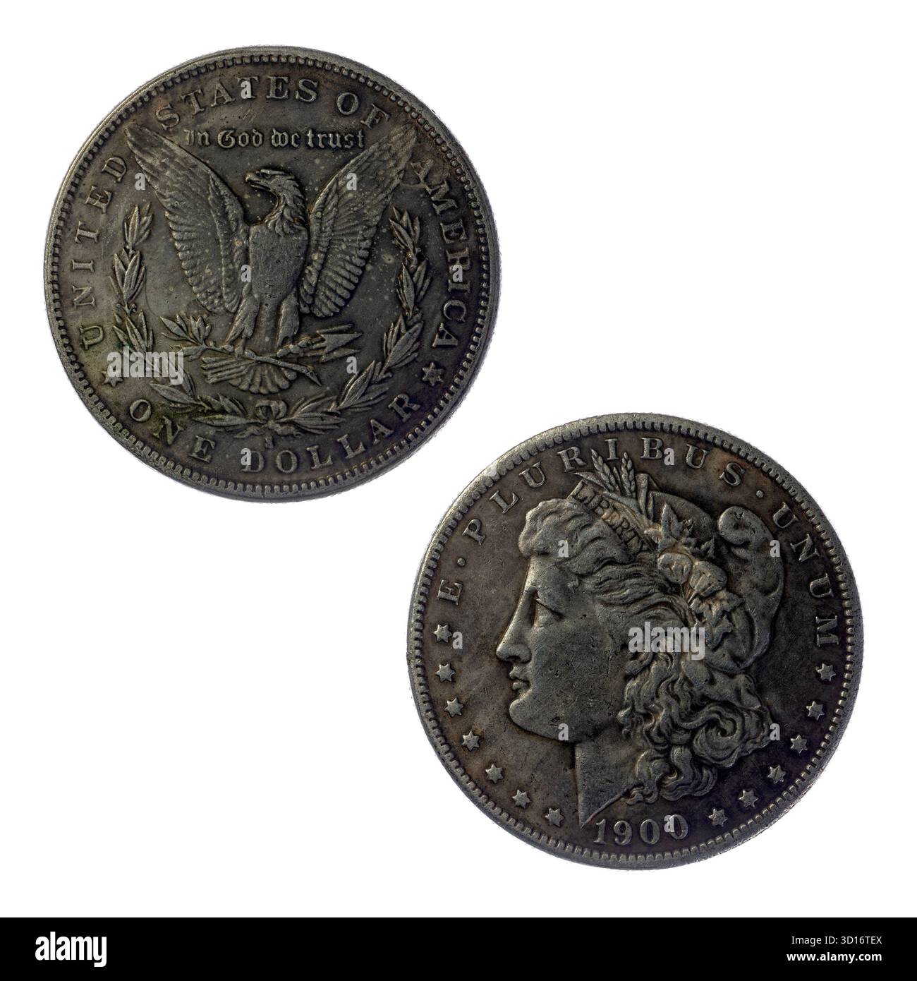 Dollar d'argent AMÉRICAIN, 1900, avers et revers Banque D'Images