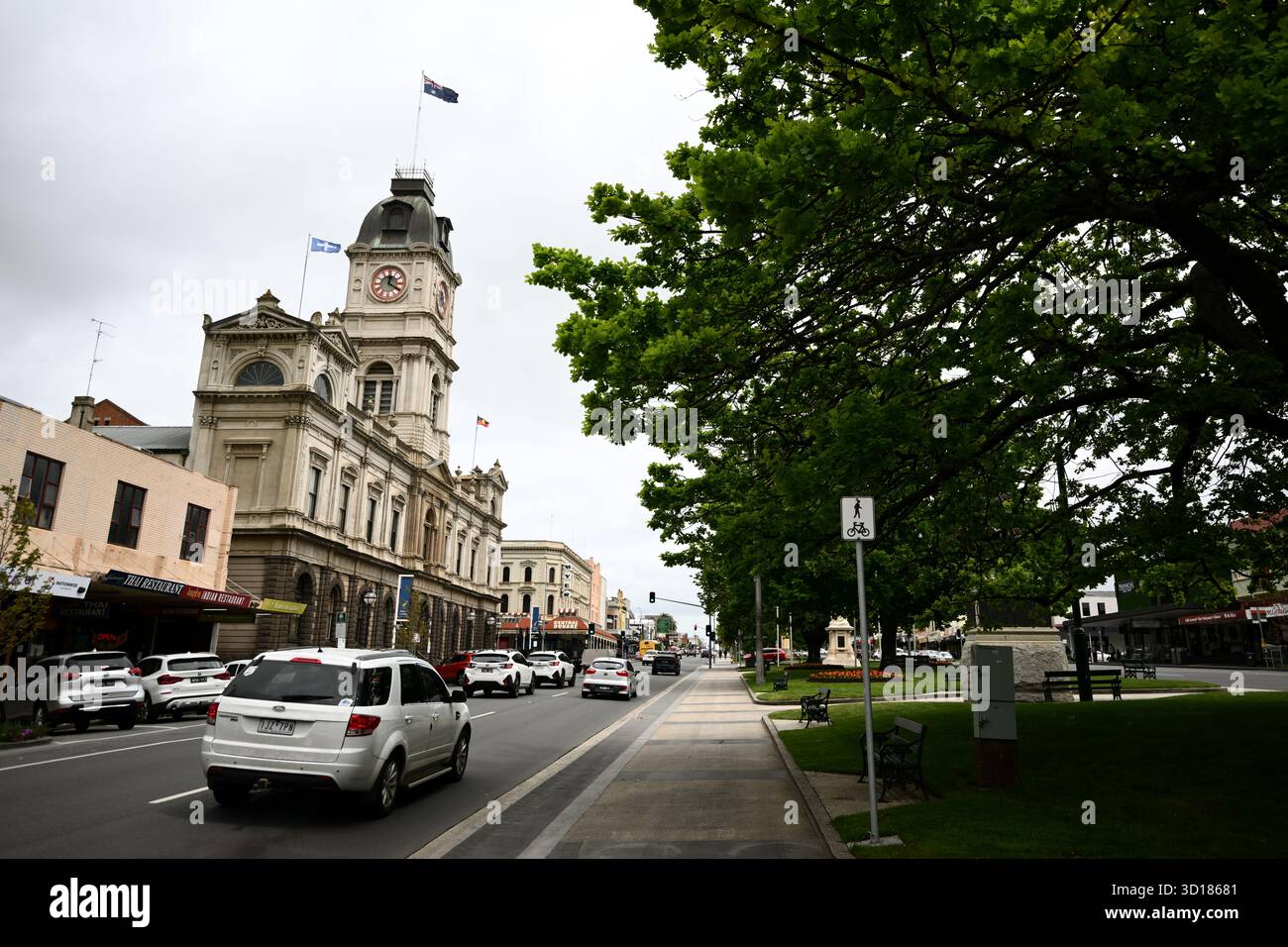 Ballarat, Australie. 27 octobre 2025. Vue générale de l'hôtel de ville de la rue Sturt à Ballarat, le lundi 27 octobre 2025. (AAP image/Joel Carrett) NO ARCHIVING Credit : Australian Associated Press/Alamy Live News Banque D'Images