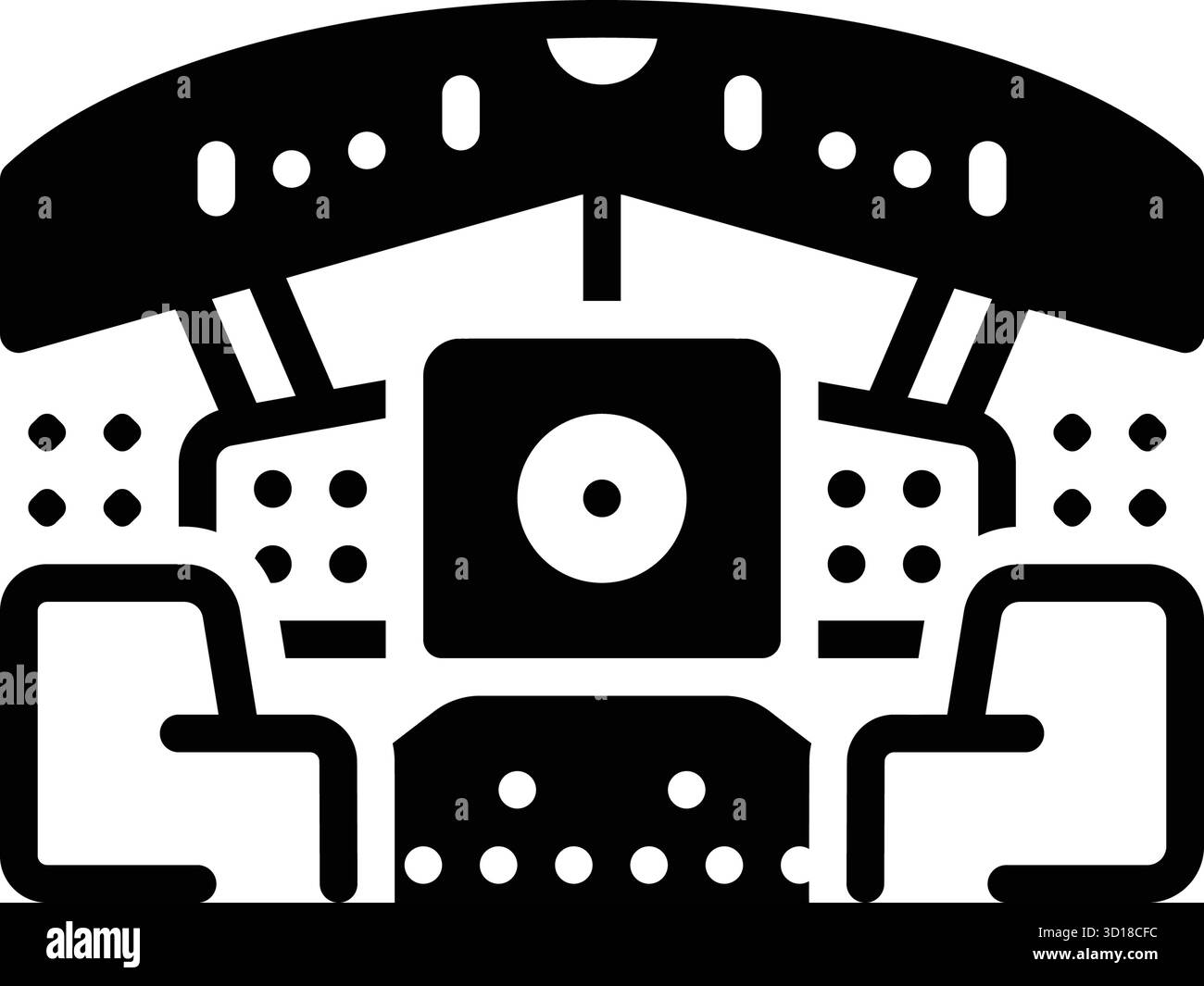 Icône pour cockpit d'avion, avion Illustration de Vecteur