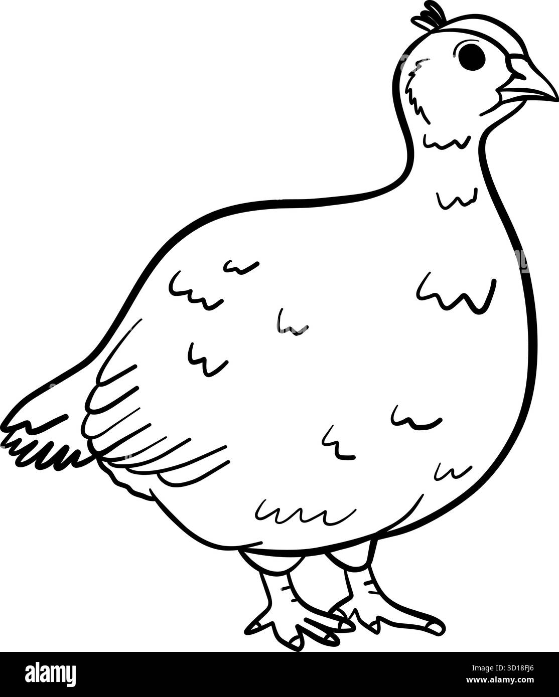 Coloriage page illustration vectorielle de pintade pour les enfants. Facile à utiliser et à personnaliser. Parfait pour les feuilles de travail préscolaires et maternelles, homeschoolin Illustration de Vecteur