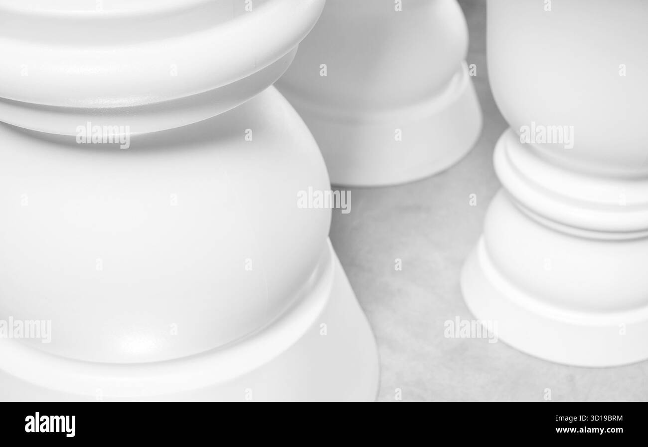 Base de colonnes de décoration blanche, fragment intérieur classique, photo de fond d'architecture Banque D'Images